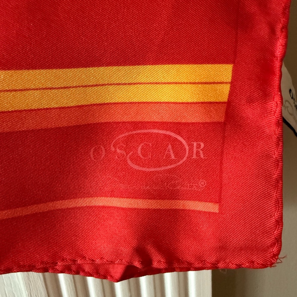 Oscar De La Renta Red and Yellow Scarf